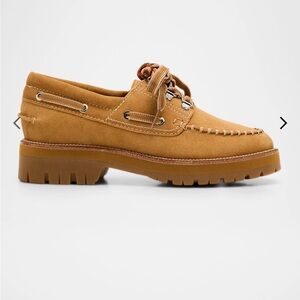 Rag & Bone Cameron Boat Shoes in Caramel Suede